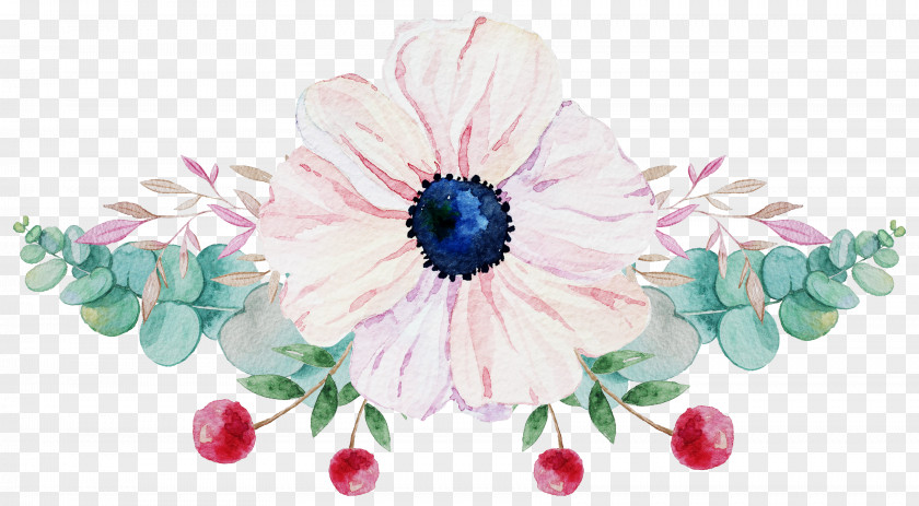 Fresh And Elegant Floral Watercolor Number PNG and elegant floral watercolor number clipart PNG