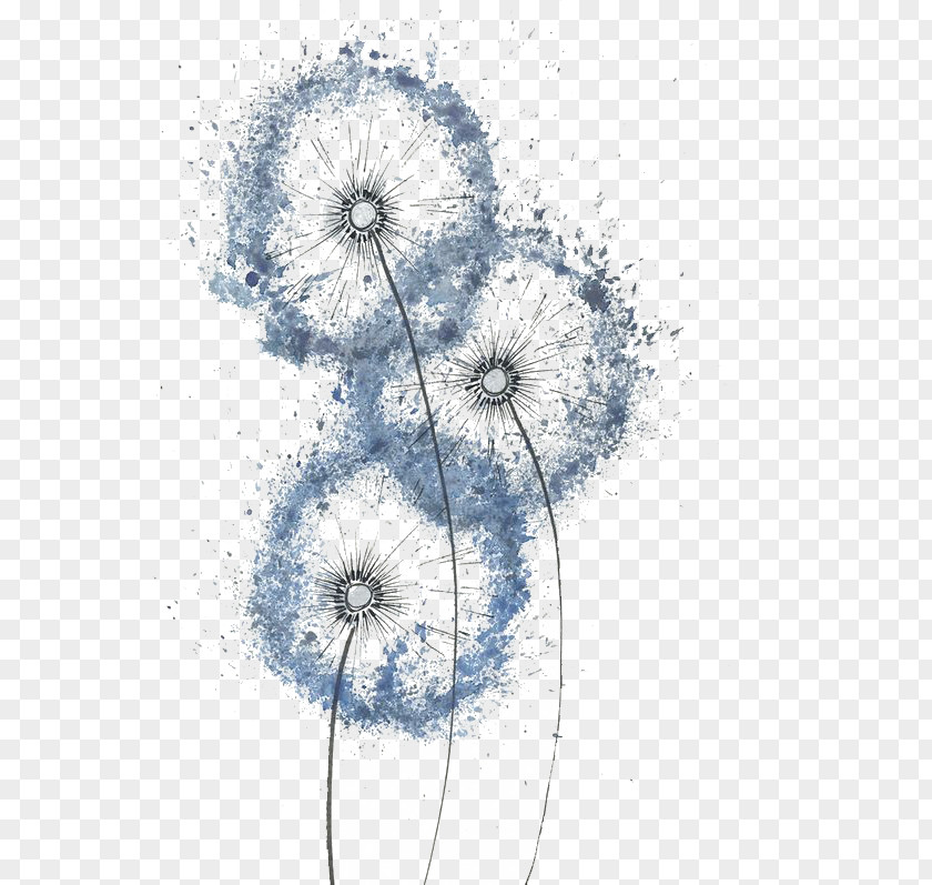 Ink Dandelion Deductible Element Illustration PNG