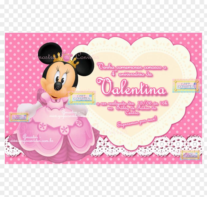 Minnie Mouse Mickey Princess Aurora Convite Digital Art PNG