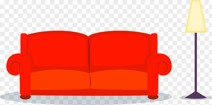 Red Cartoon Sofa PNG