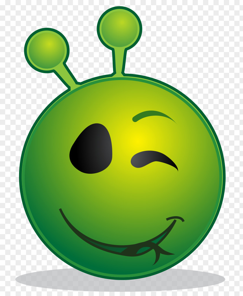 Alien Smiley Emoticon Wink Clip Art PNG