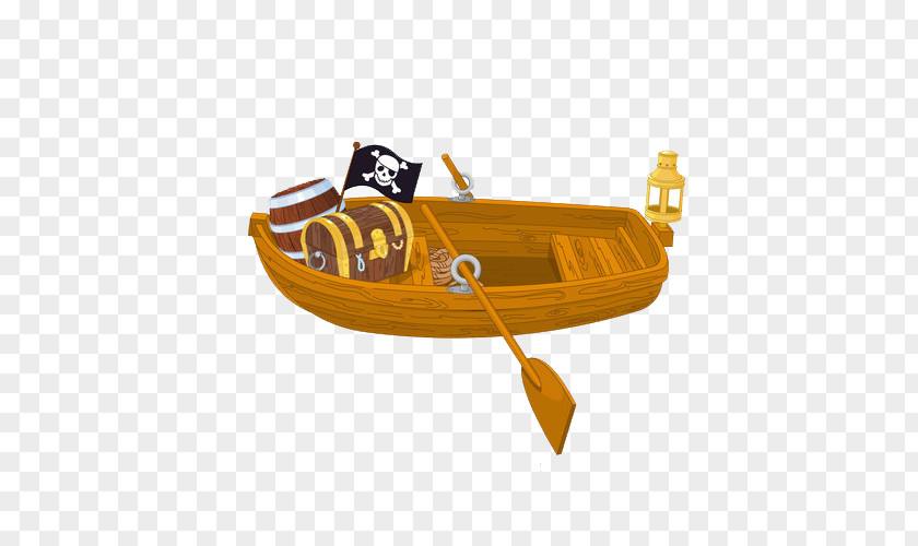 Cartoon Hand Painted Pirate Ship Rowing Boat Royalty-free Clip Art PNG