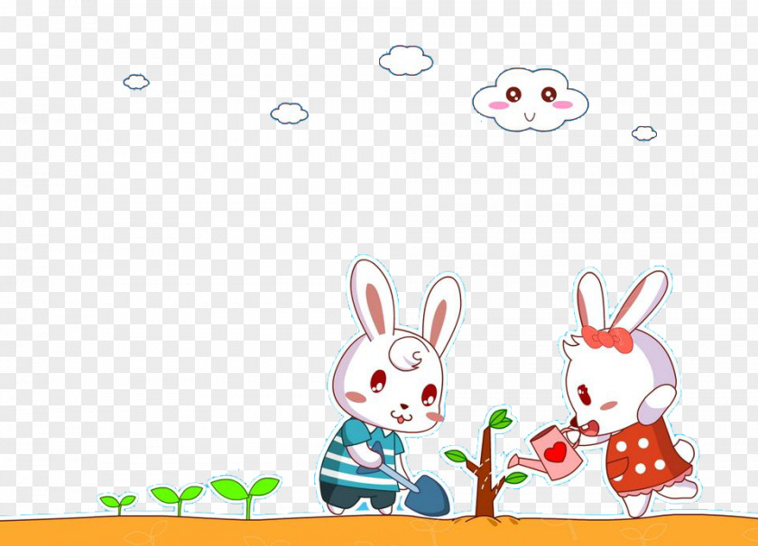 Cute Little Cartoon Bunny Rabbit Easter Leporids Clip Art PNG