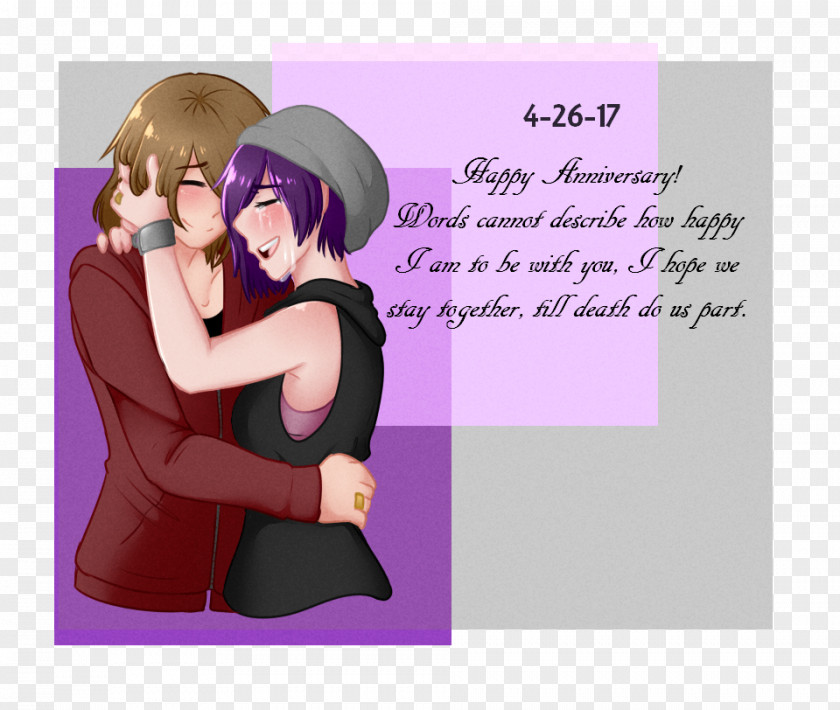 Happy Anniversary Romantic Purple Violet Lavender Lilac Magenta PNG