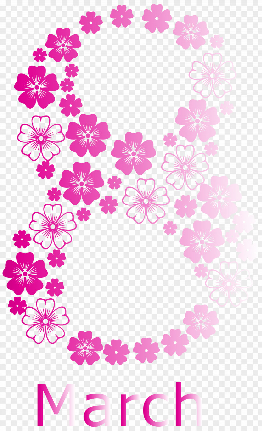 Pink 8 March Womens Day PNG Clipart Image International Women's Clip Art PNG