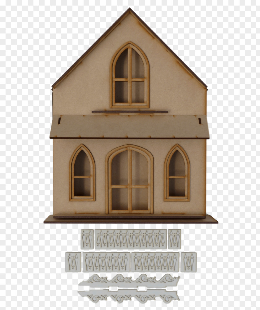 Shadow Box Cottage Gingerbread House Window Building PNG