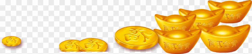 Three-dimensional Gold Ingot Noble Coins Download Clip Art PNG