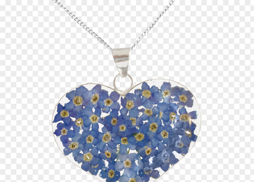Forgetmenot Necklace Charms & Pendants Cobalt Blue Silver Jewellery PNG