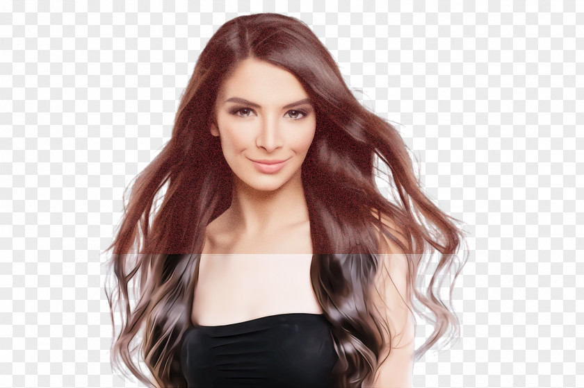 Layered Hair Black Face Hairstyle Long Brown PNG