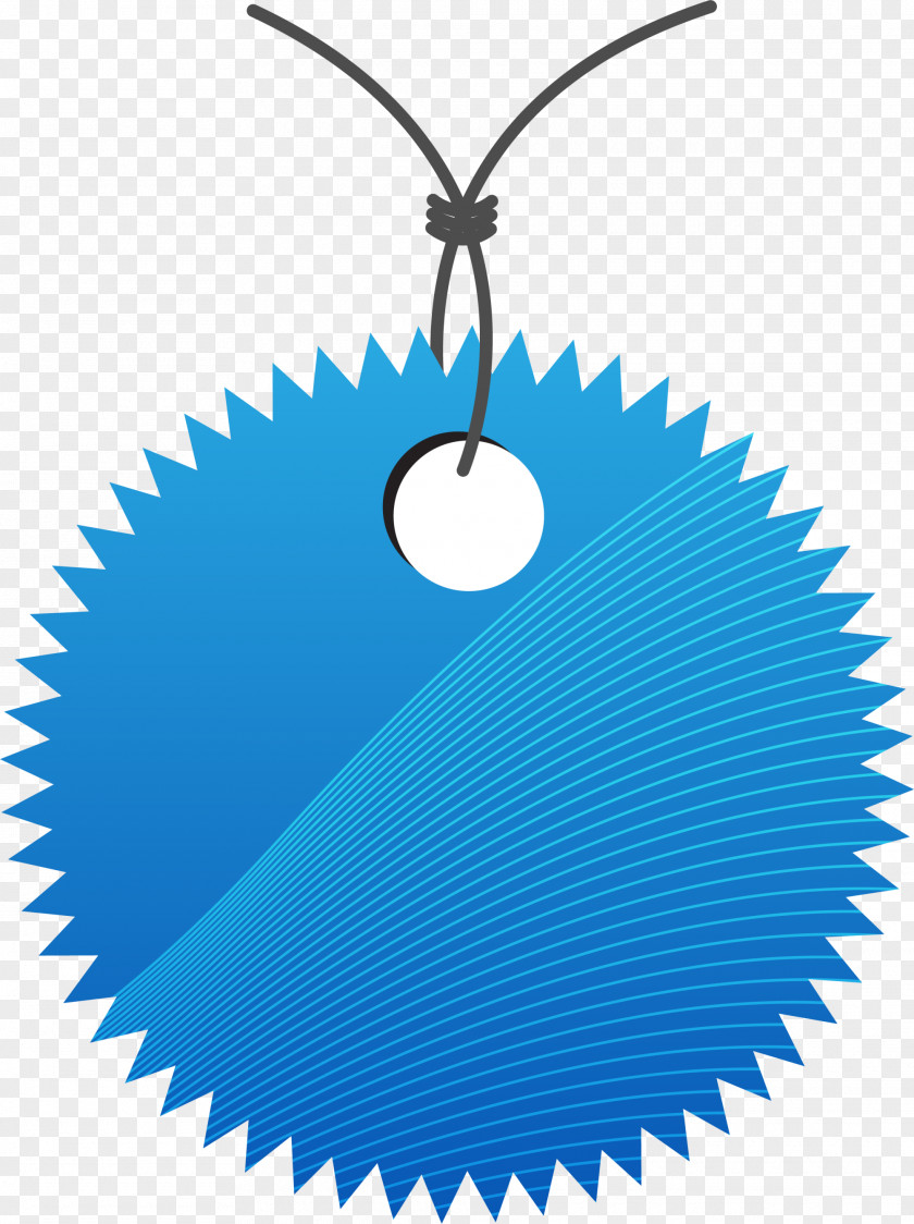 Blue Serrated Drop Tag Sales Clip Art PNG