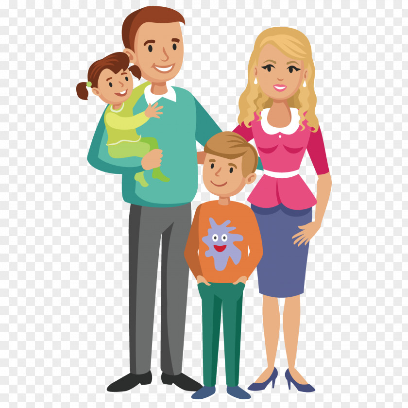 Cartoon Family Happiness Illustration PNG