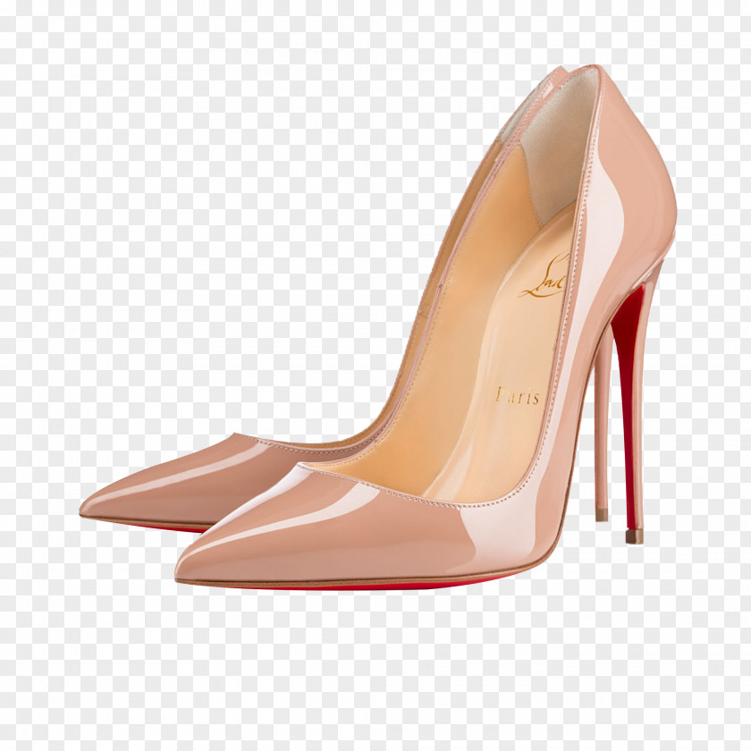 Louboutin Court Shoe High-heeled Patent Leather Stiletto Heel PNG