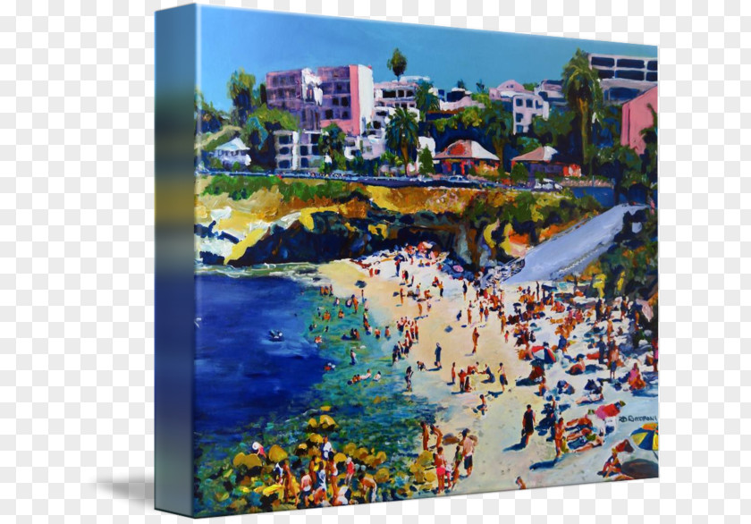 Painting La Jolla Cove Acrylic Paint Gallery Wrap PNG