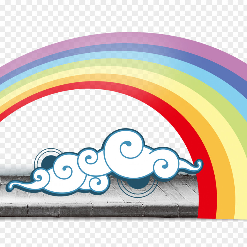Cartoon Rainbow Graphic Design Cloud Iridescence PNG