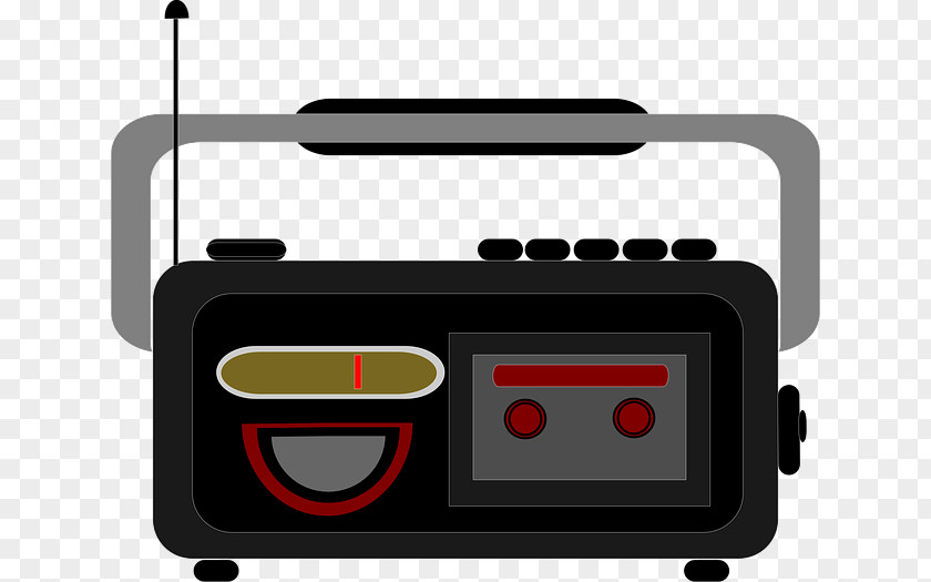 Radio Compact Cassette Microphone Tape Recorder Clip Art PNG
