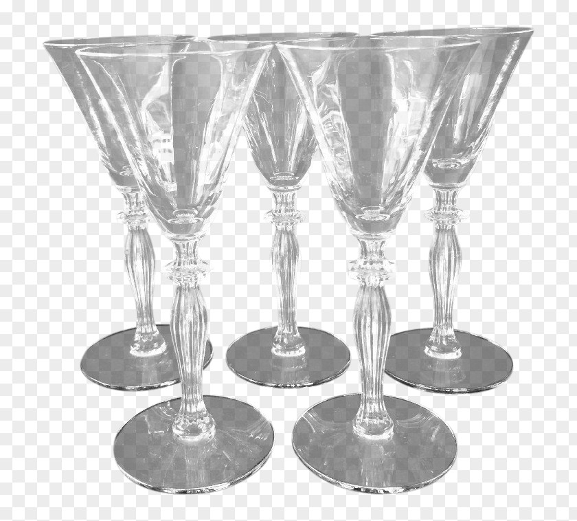 Antique Crystal Aperitif Glasses Wine Glass Martini Champagne Highball PNG