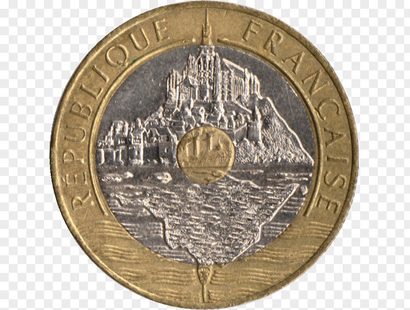 Coin Le Mont Saint-Michel Sang Du Temps Francia Húszfrankos érme PNG