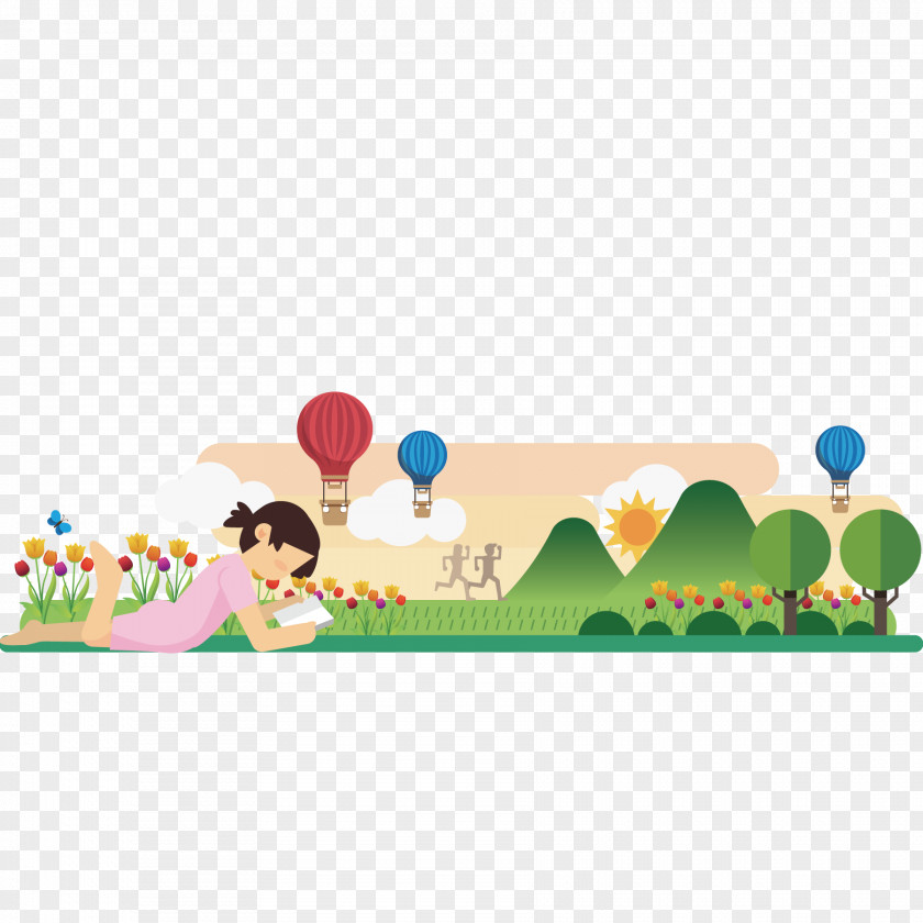 Read The Characters On Grass Park Photography Illustration PNG