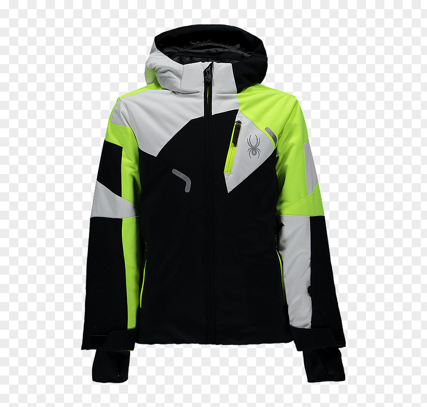 Winter Jacket With Hoodie T-shirt Spyder Vyper Men's Skiing PNG
