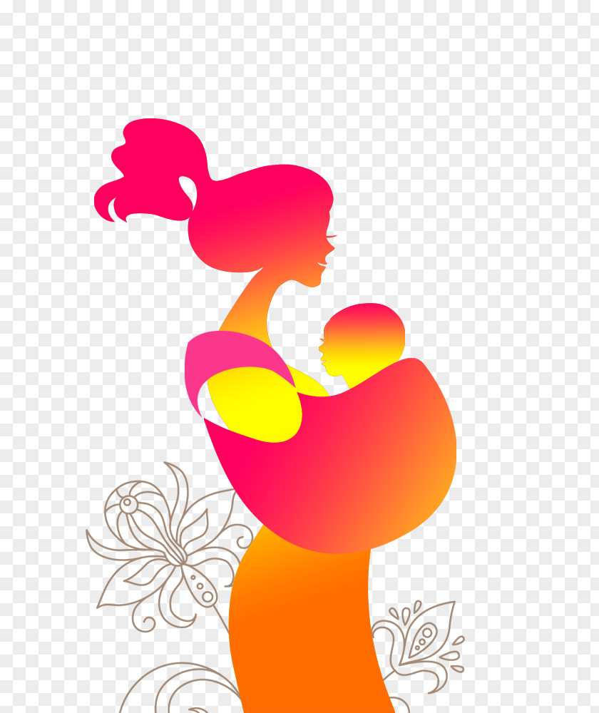 Silhouette Mother Color Child Clip Art PNG