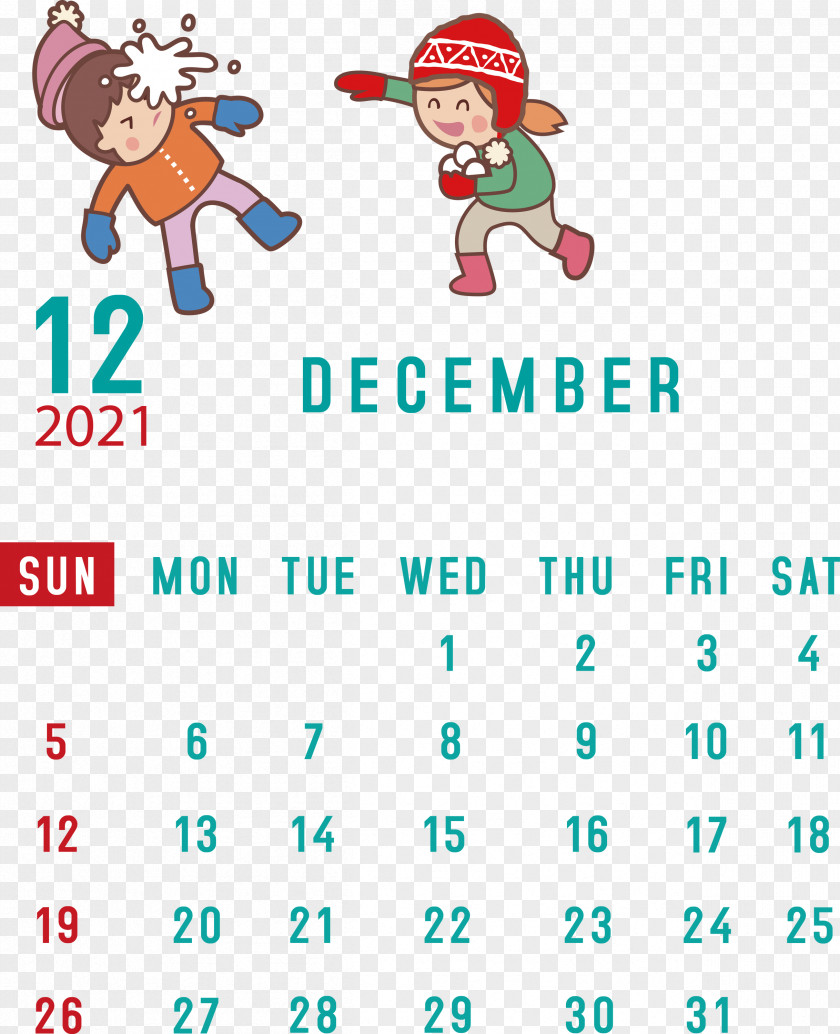 December 2021 Printable Calendar PNG