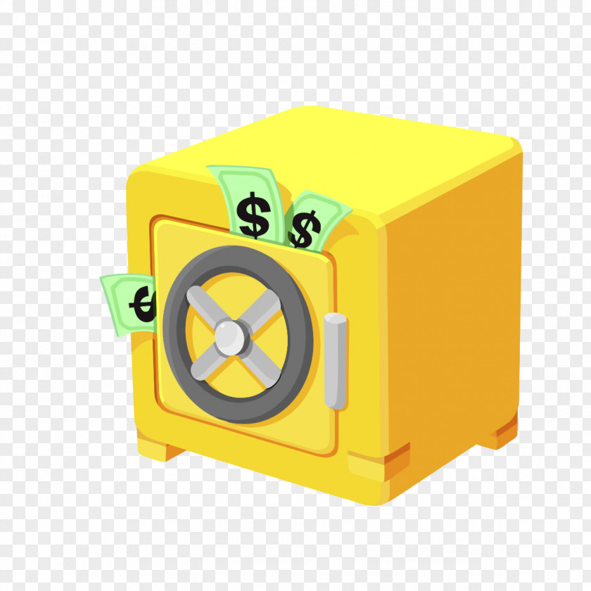 Hand-drawn Graphics Dollar Safe Deposit Box Bank Icon PNG