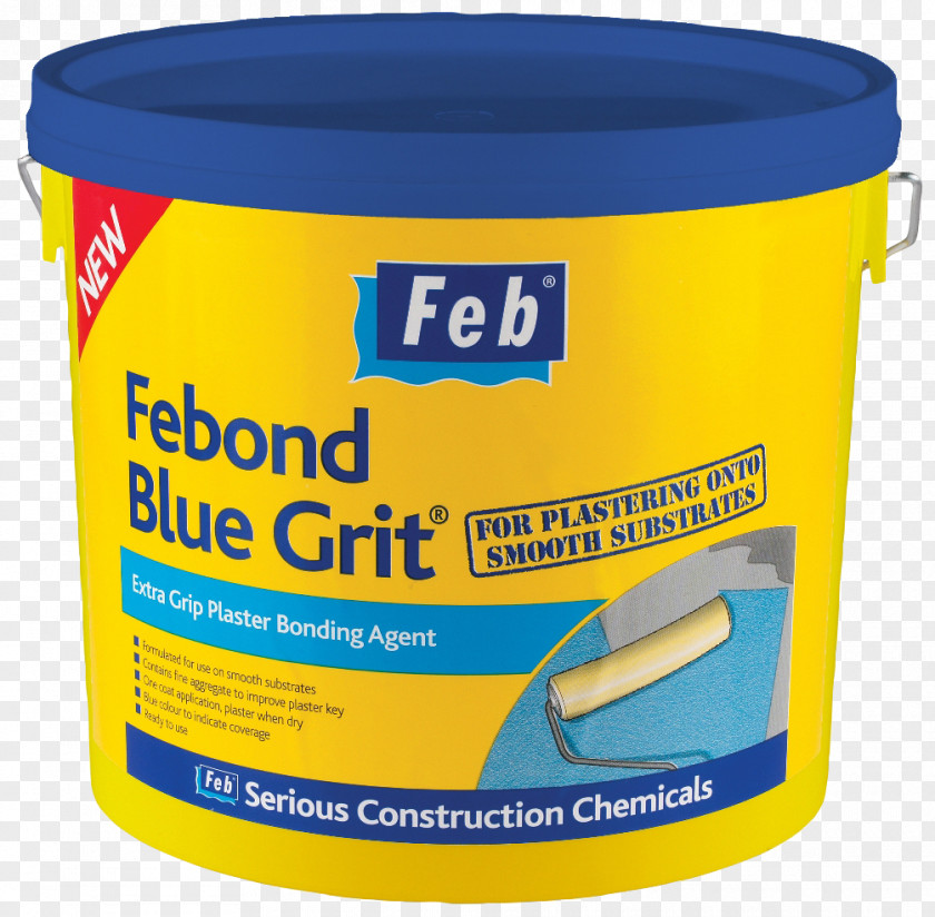 Plaster Finish Coat Everbuild Febond Blue Grit Bonding Agent Binder Building Materials Paint PNG