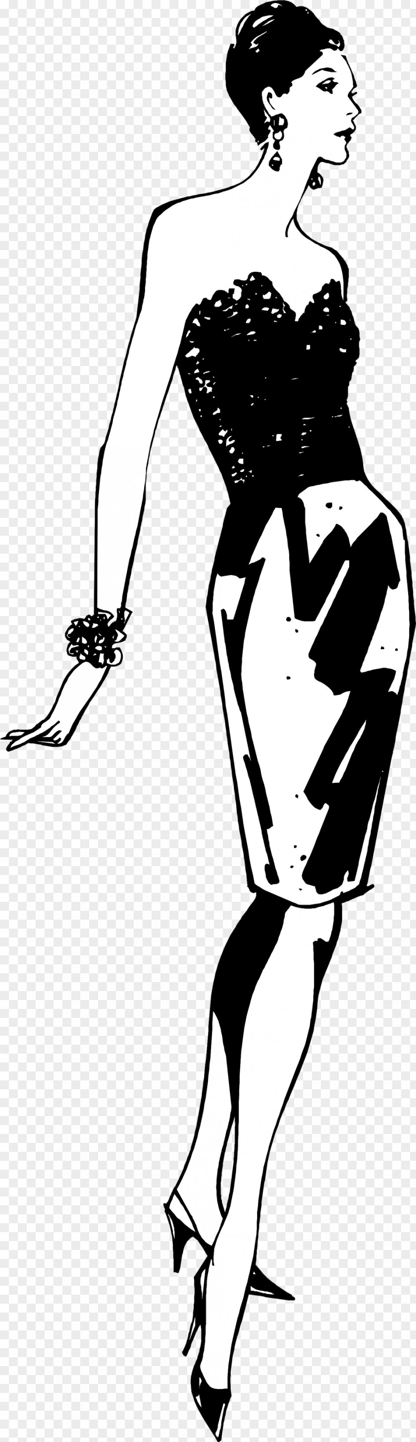 Glamour Clipart Clothing Line Art Monochrome Photography PNG