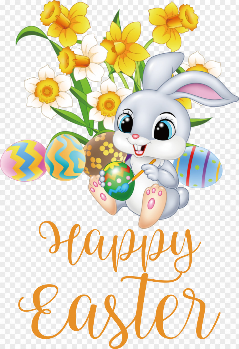 Happy Easter Day Blessing Bunny PNG