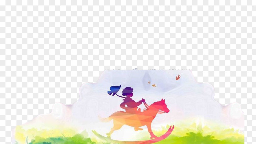 Running Horse Cartoon Illustration PNG
