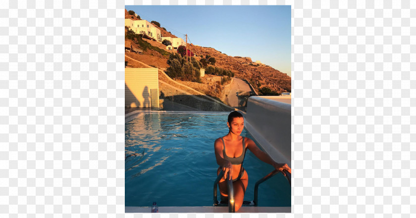 Bella Hadid Model Swimming Pool Fashion Swimsuit Celebrity PNG
