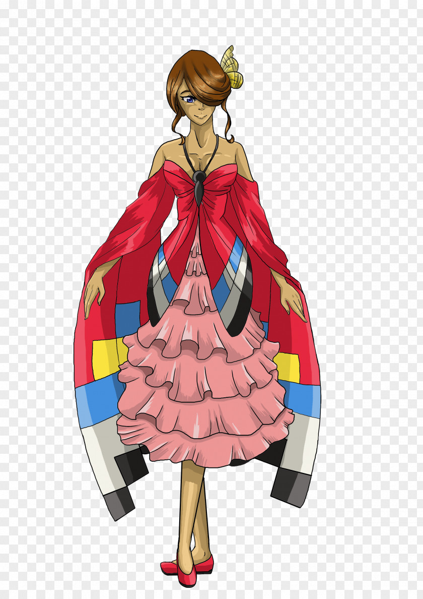 Butterfly Dress Costume Design Character Figurine Fiction PNG