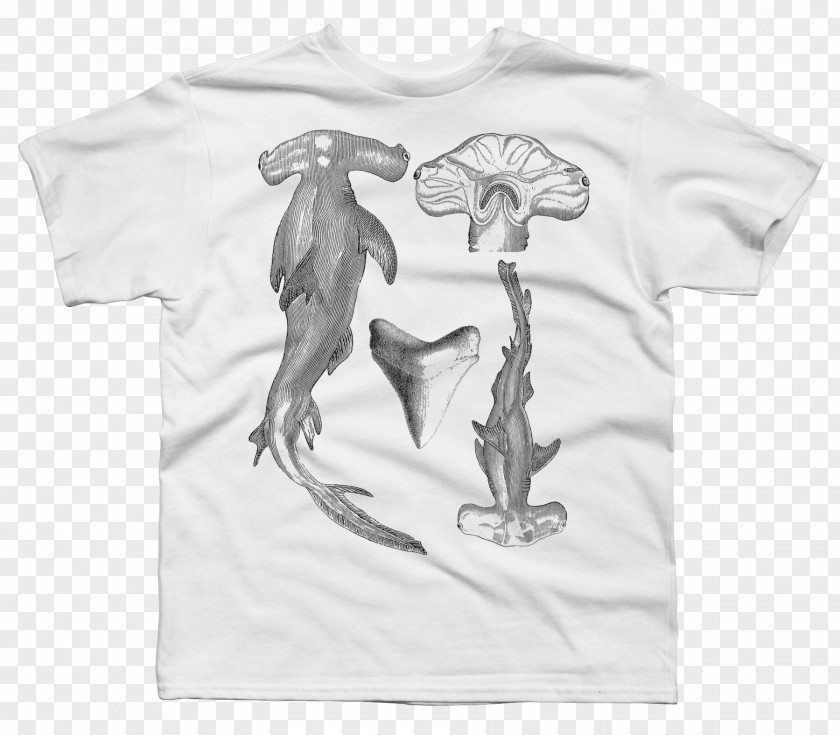 T-shirt Hammerhead Shark Scalloped Tooth PNG