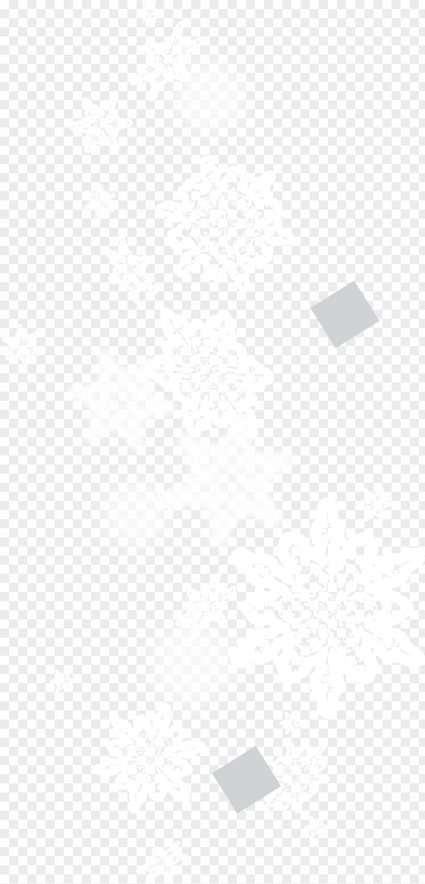 White Snowflake Floating Material Line Black And Angle Point Pattern PNG