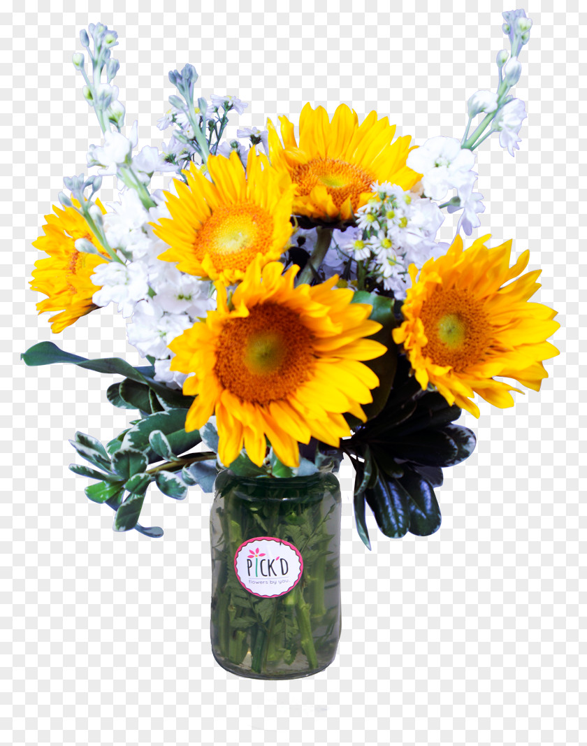 Flower Common Sunflower Bouquet Cut Flowers Floral Design PNG