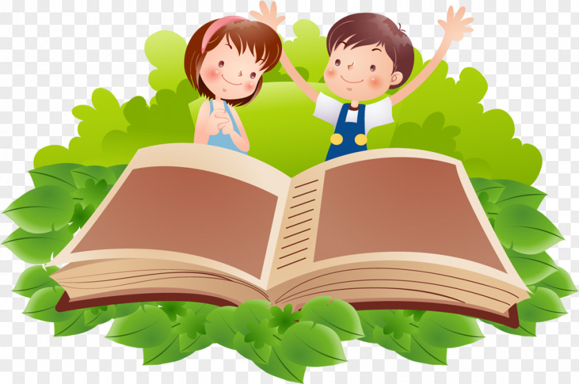 Happy Learning Child Reading Book PNG
