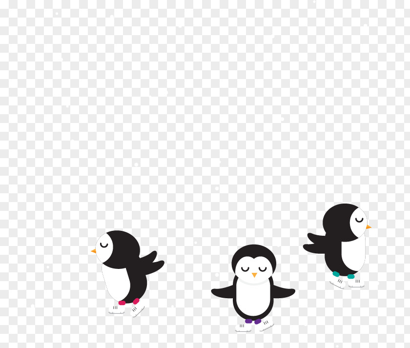 Three Cute Penguins Penguin Euclidean Vector PNG