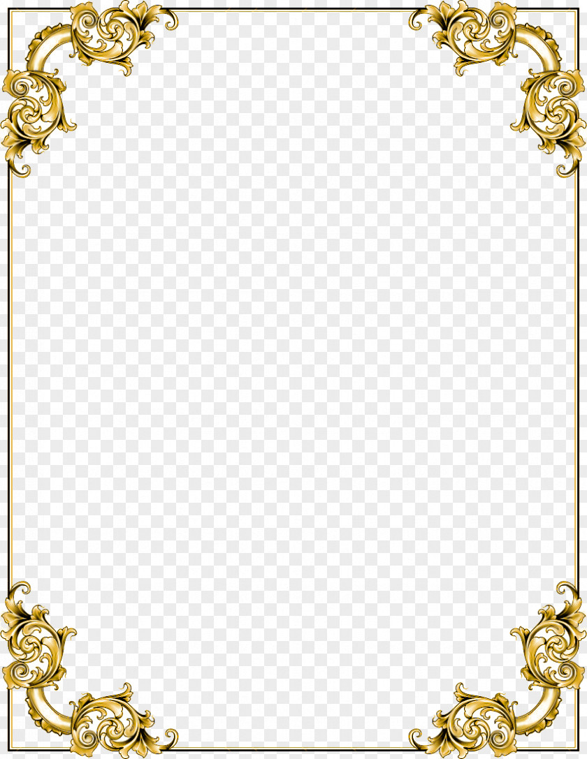 Gold Border Frame Transparent Image Picture Clip Art PNG