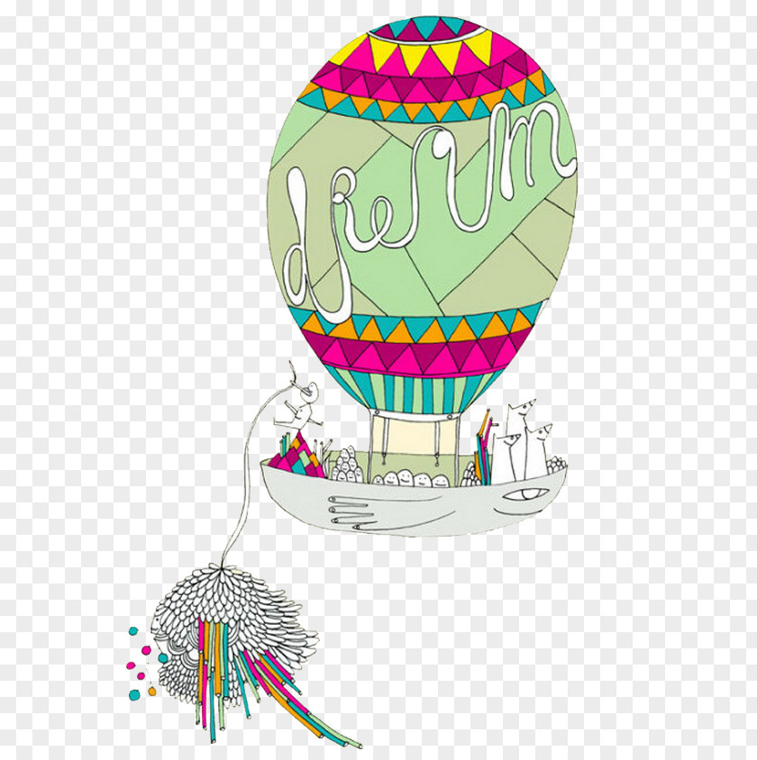 Simple Hot Air Balloon Illustration Illustrator Graphic Design PNG