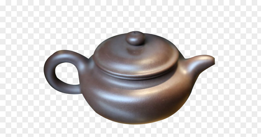 Yixing Purple Clay Pot Round Teapot Printing PNG