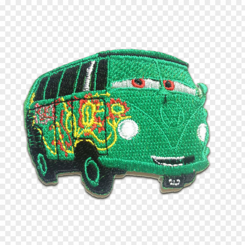 Bus Embroidered Patch Green Color Car PNG