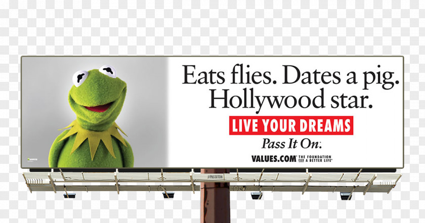 Cartoon Billboard Kermit The Frog Advertising Life Television Advertisement PNG