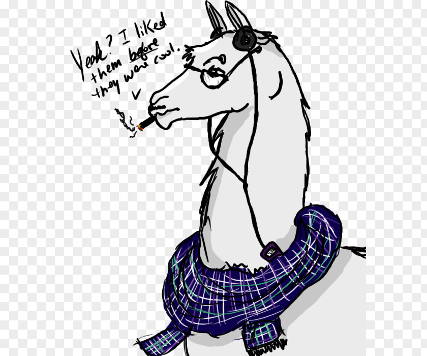 Llama Drawing Hipster Pack Animal Clip Art PNG