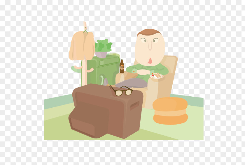 Sitting On The Couch Watching TV Cartoon Television Illustration PNG
