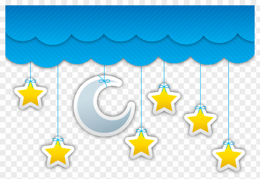 Blue Clouds Moon And Stars Star Night Sky Cloud PNG
