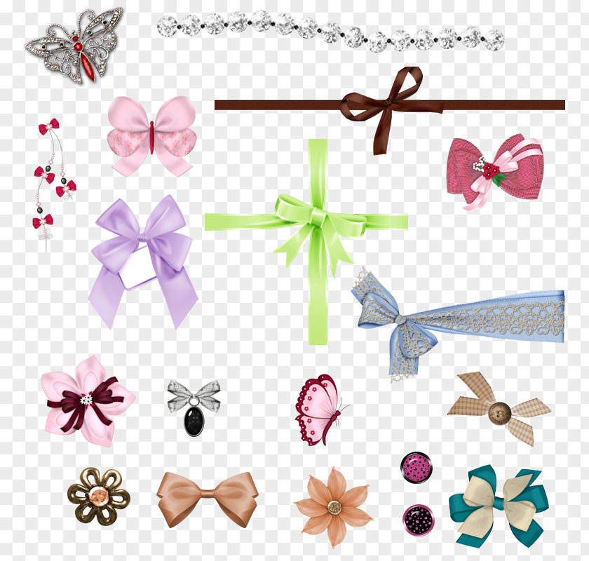 A Variety Of Bows And Butterflies Butterfly Ribbon Clip Art PNG