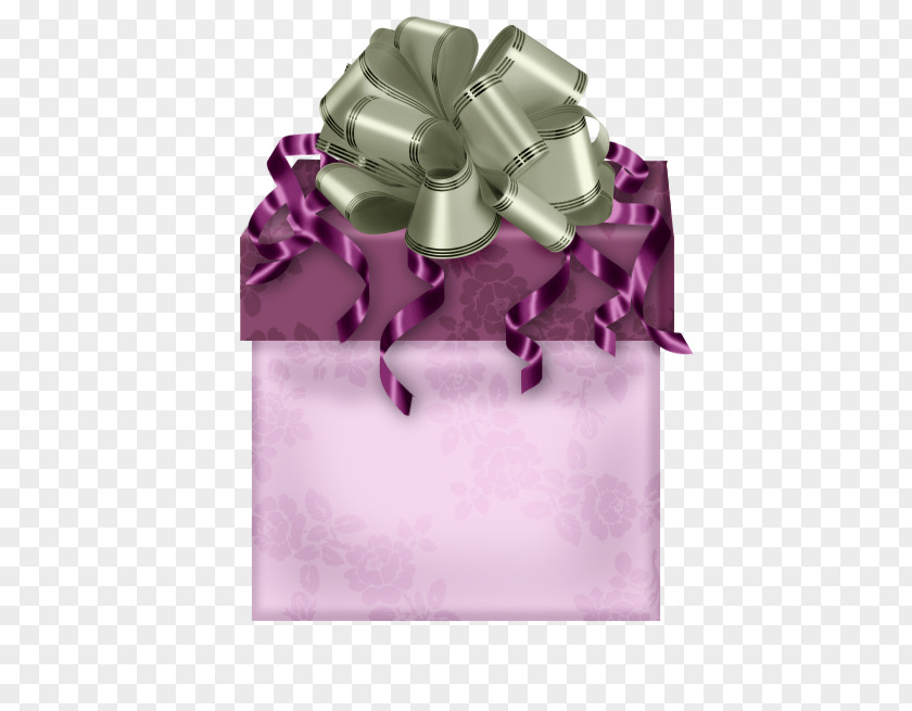 Gift Ribbon Christmas Box Purple PNG