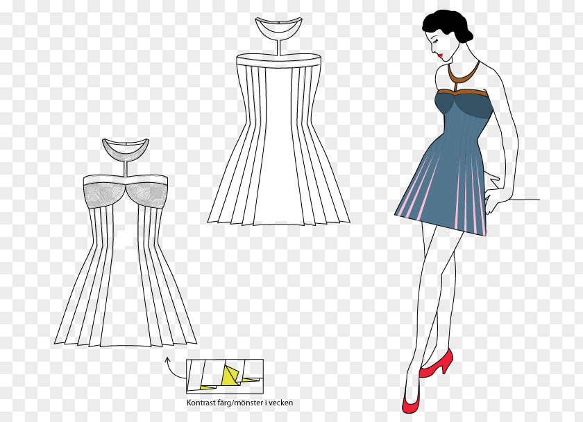 Raw Seafood Gown Pattern PNG