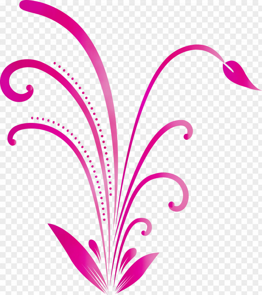 Pink Violet Leaf Magenta Line PNG