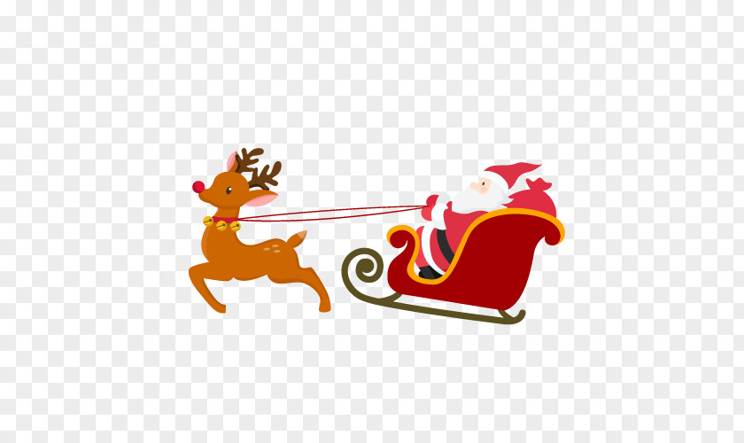 Santa Claus Reindeer Christmas Card Ornament PNG